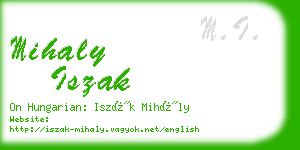 mihaly iszak business card